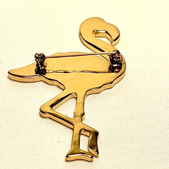 Pink Flamingo Crystal Brooch - Picture 6 of 10